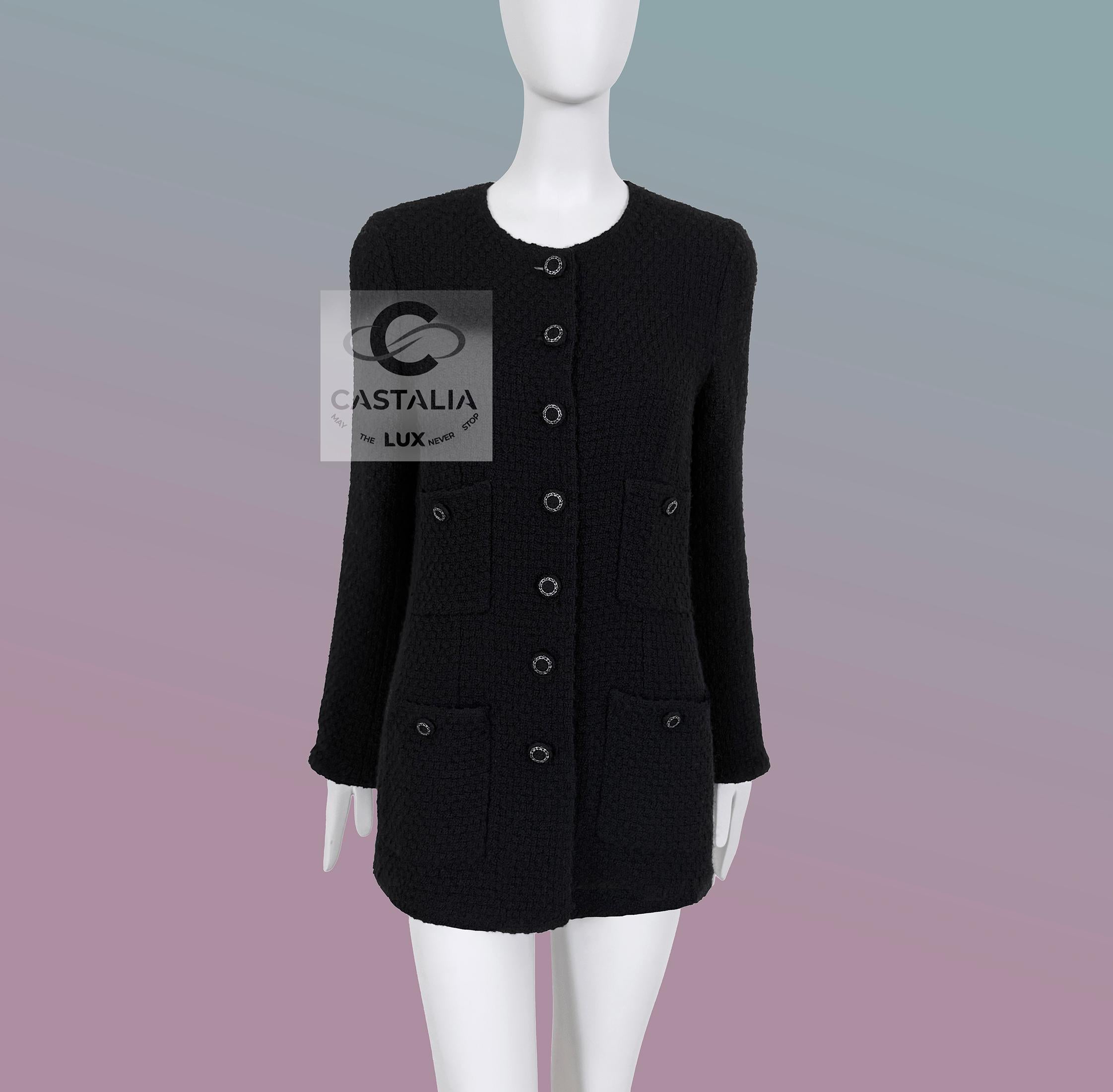 Paris / Londres Artifact  Veste en tweed noir 40 FR Excellent état - En vente à Dubai, AE
