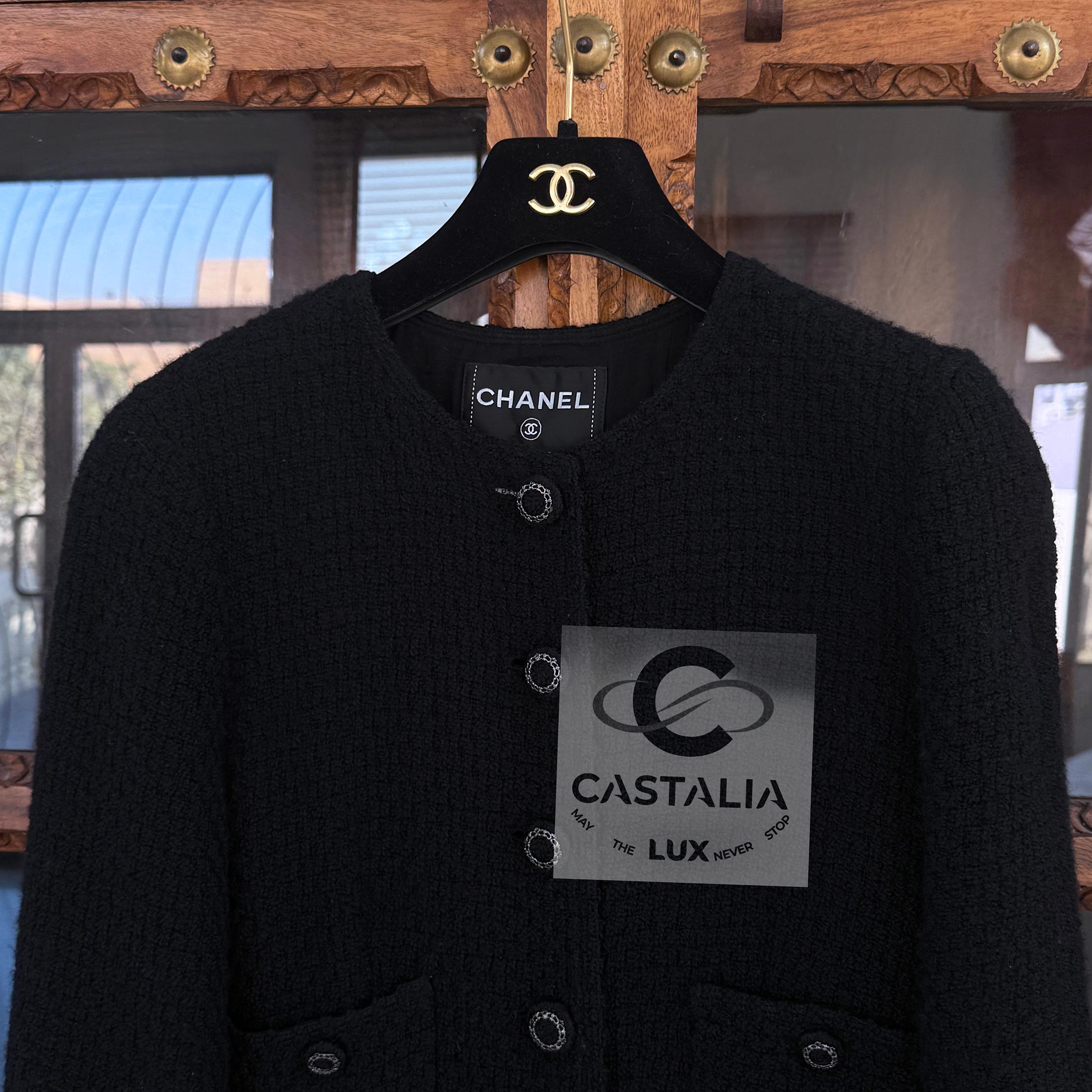 Paris / Londres Artifact  Veste en tweed noir 40 FR en vente 4