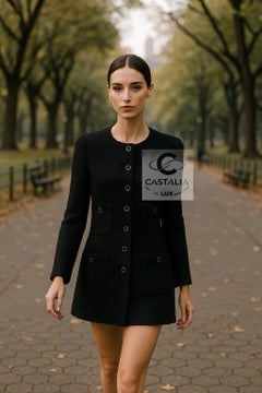 Paris / London Artifact Black Tweed Jacket 46 FR