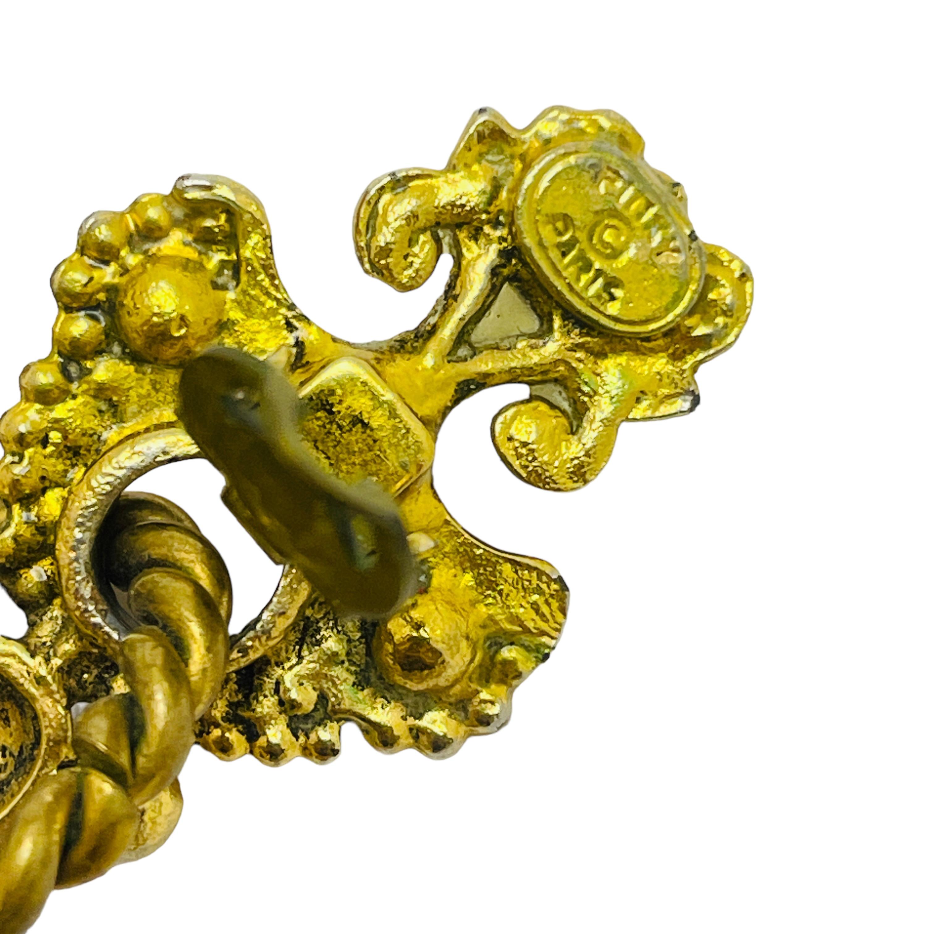 PARIS made in France boucles d'oreilles clip en or avec perles pendantes Pour femmes en vente