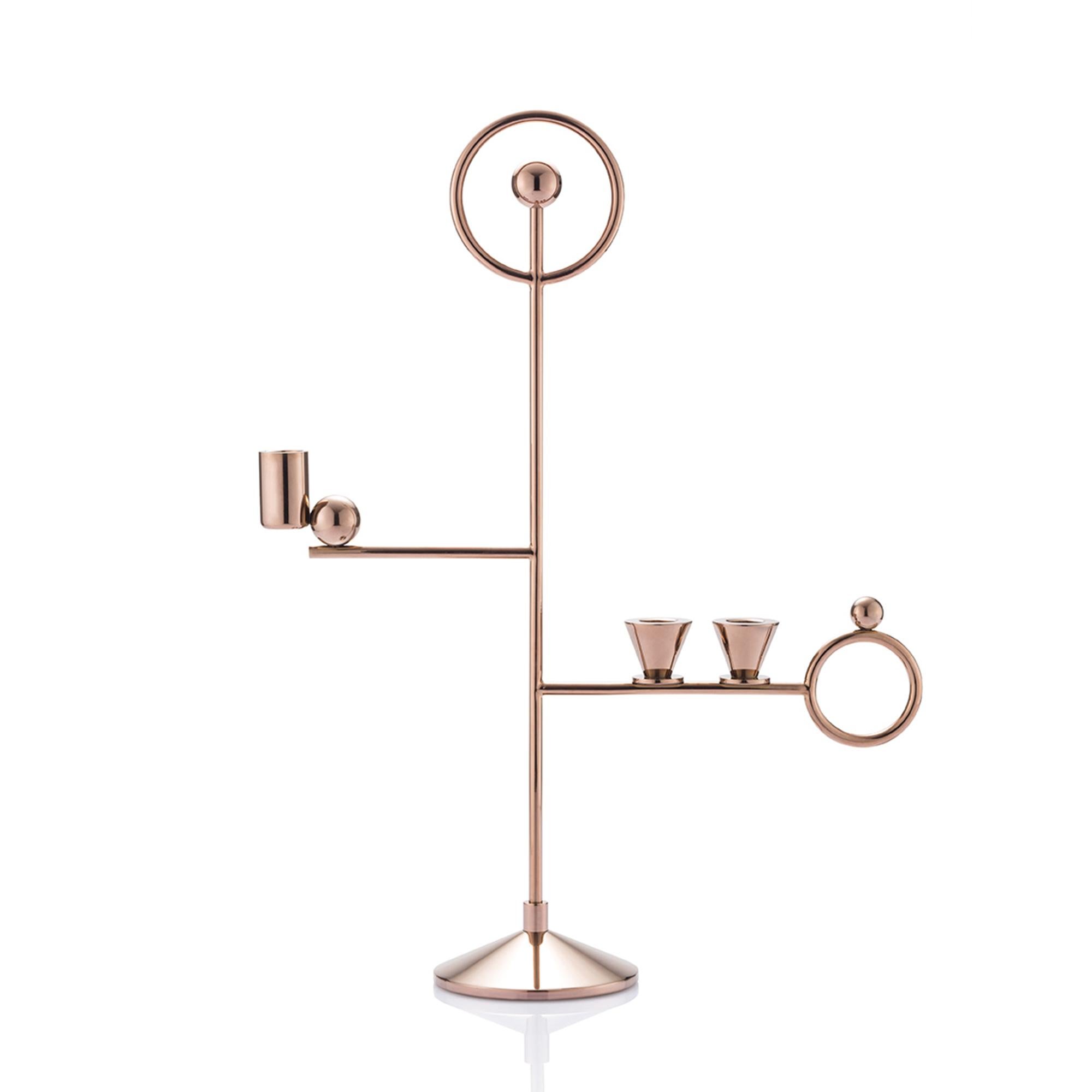 Paris Memphis N°5 candleholder by Thomas Dariel
Dimensions: D 12 x W 39 x H 50 cm 
Materials: Plated metal coated with glossy pink copper finish. Colors: glossy pink copper. 
Also available in other dimensions.  


Paris-Memphis capsule