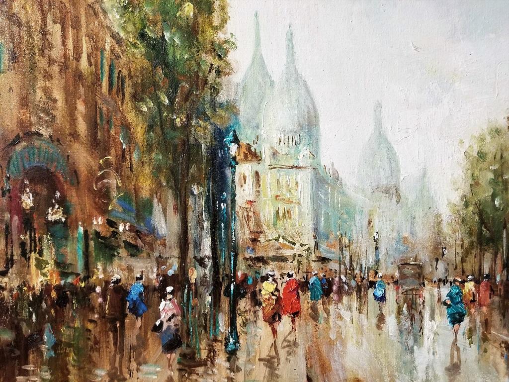Français Paris Montmarte Huile sur toile par Demone