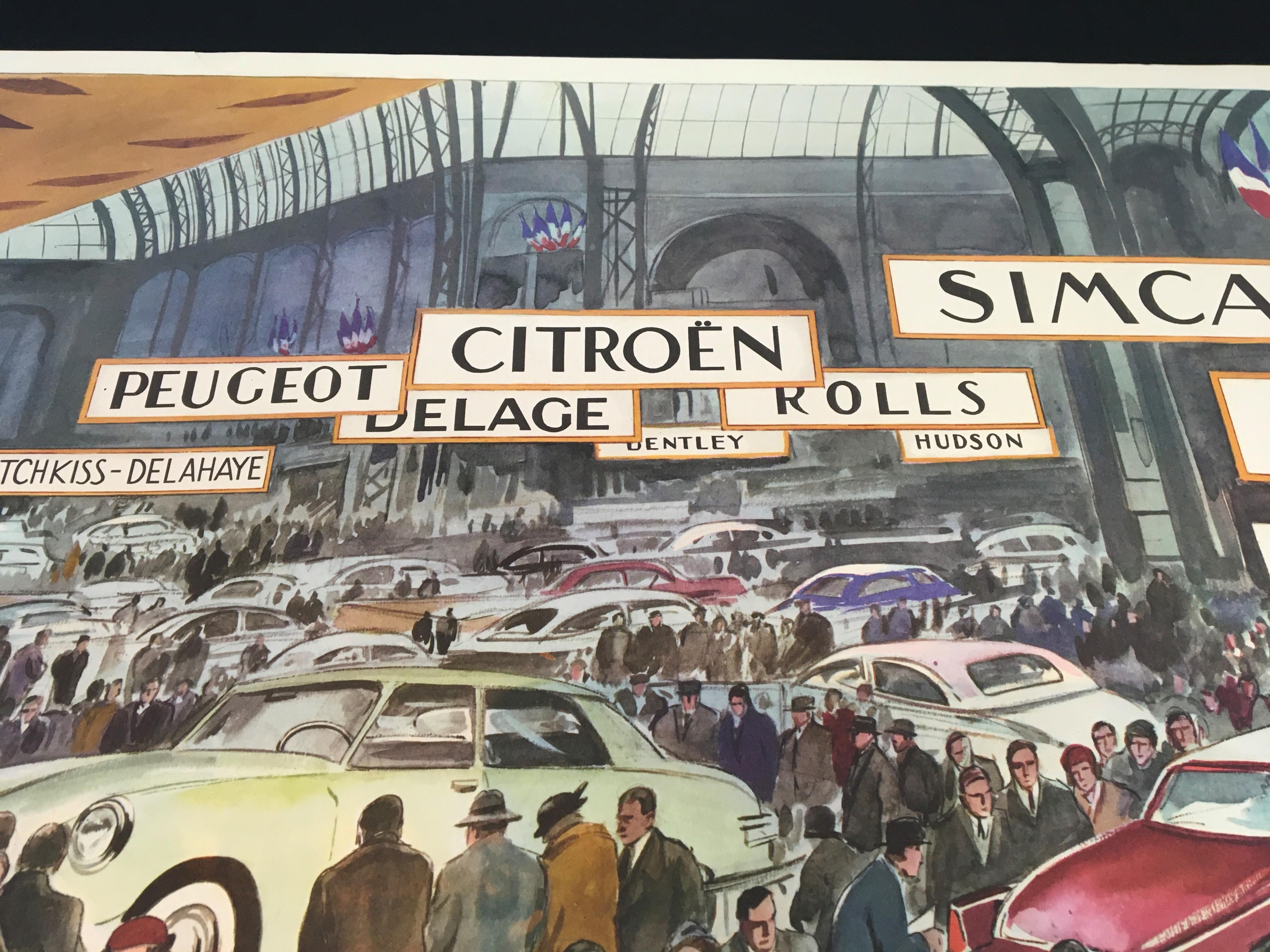 French Paris Motor Show, Grand Palais Paris, Poster, School Chart by Rossignol, France