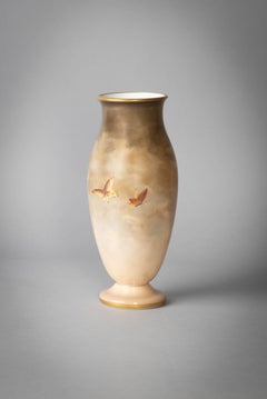 French Opaline Glass Painted Vase, Late 19th Century