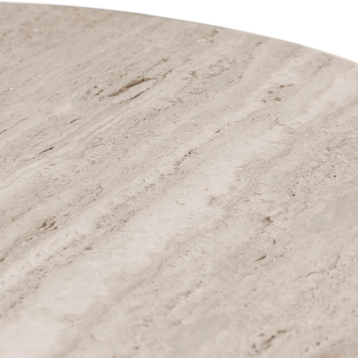 Paris Travertine Marble Oval Dining Table For Sale 1