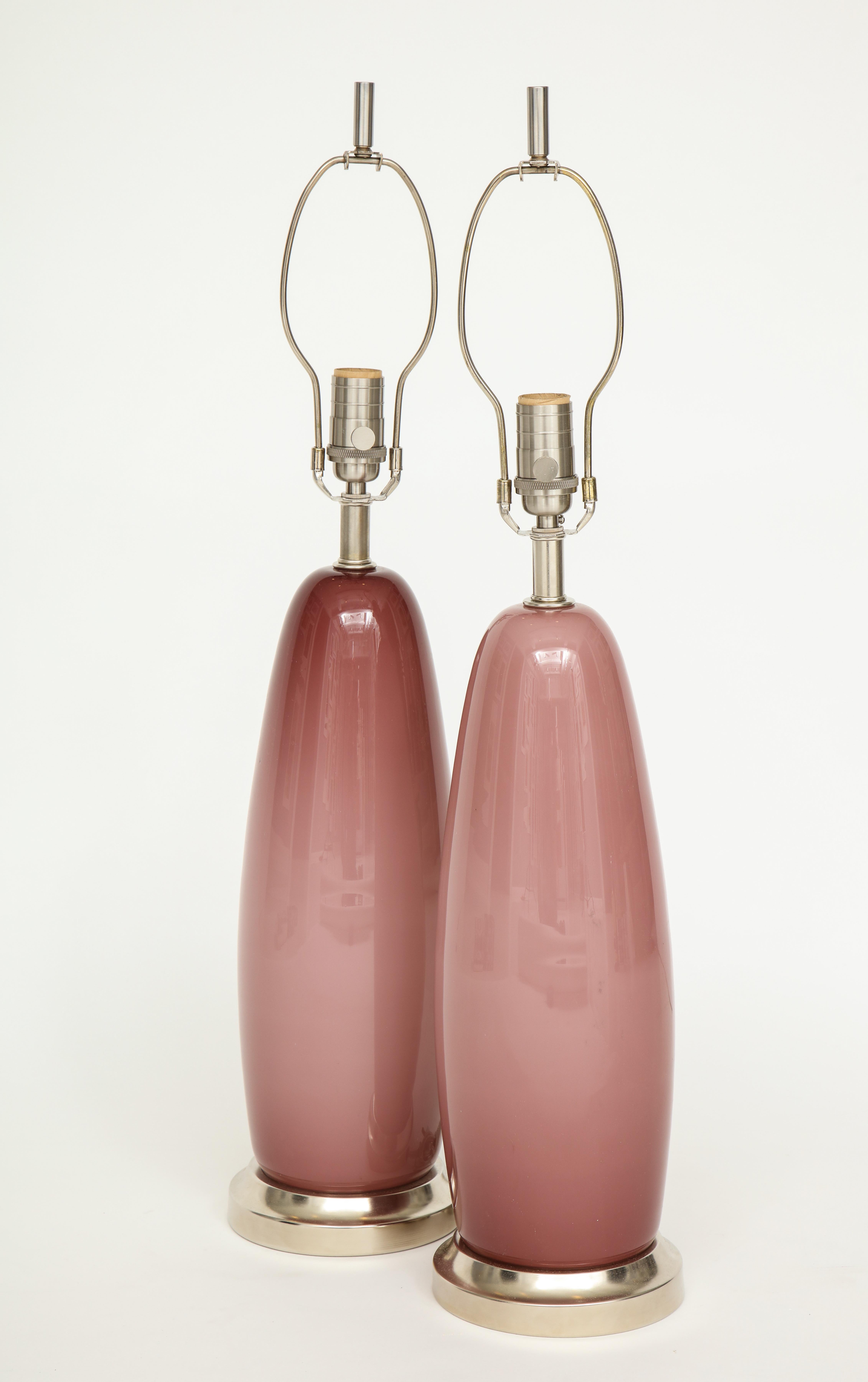 European Paris Pink Murano Glass Lamps