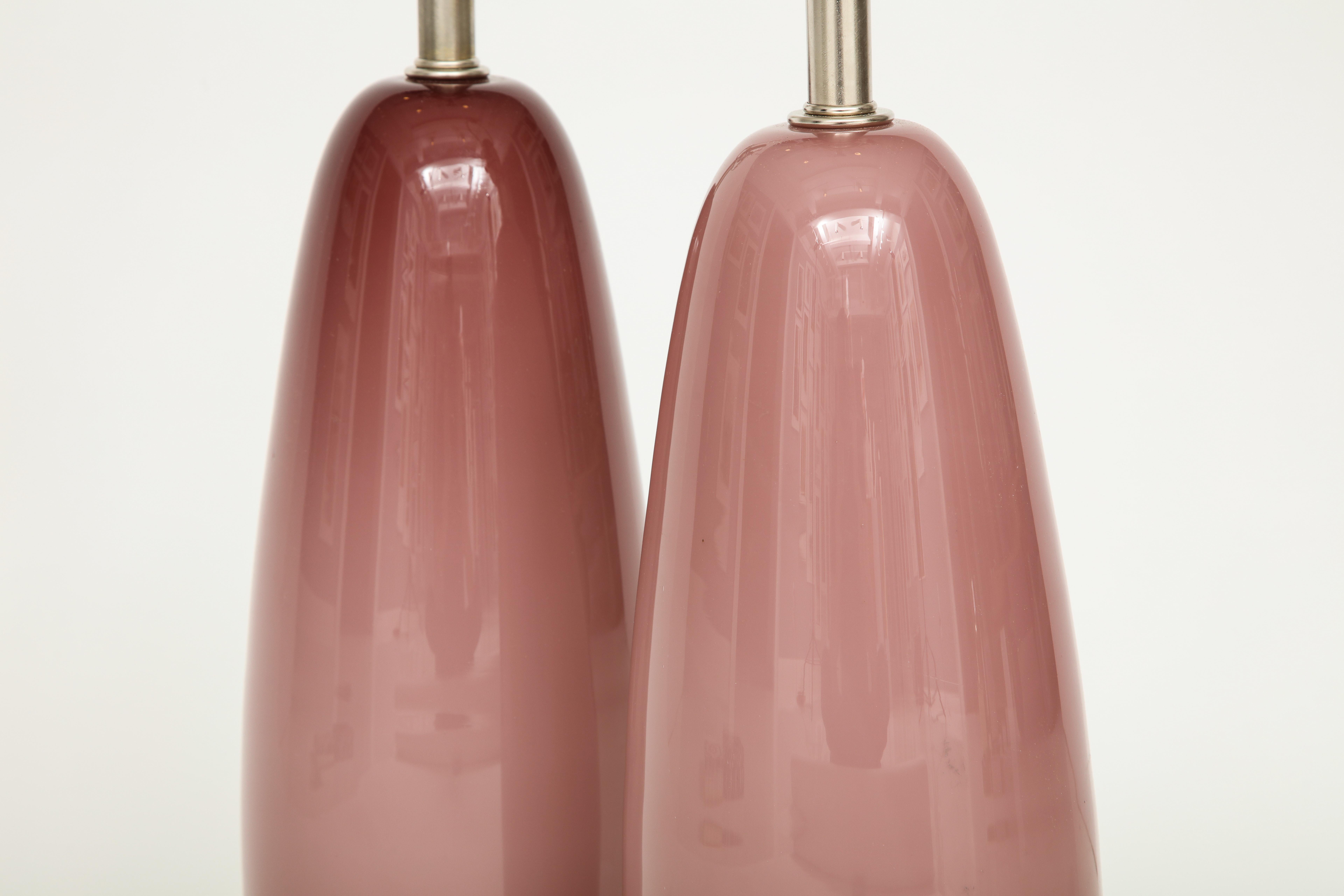 20th Century Paris Pink Murano Glass Lamps