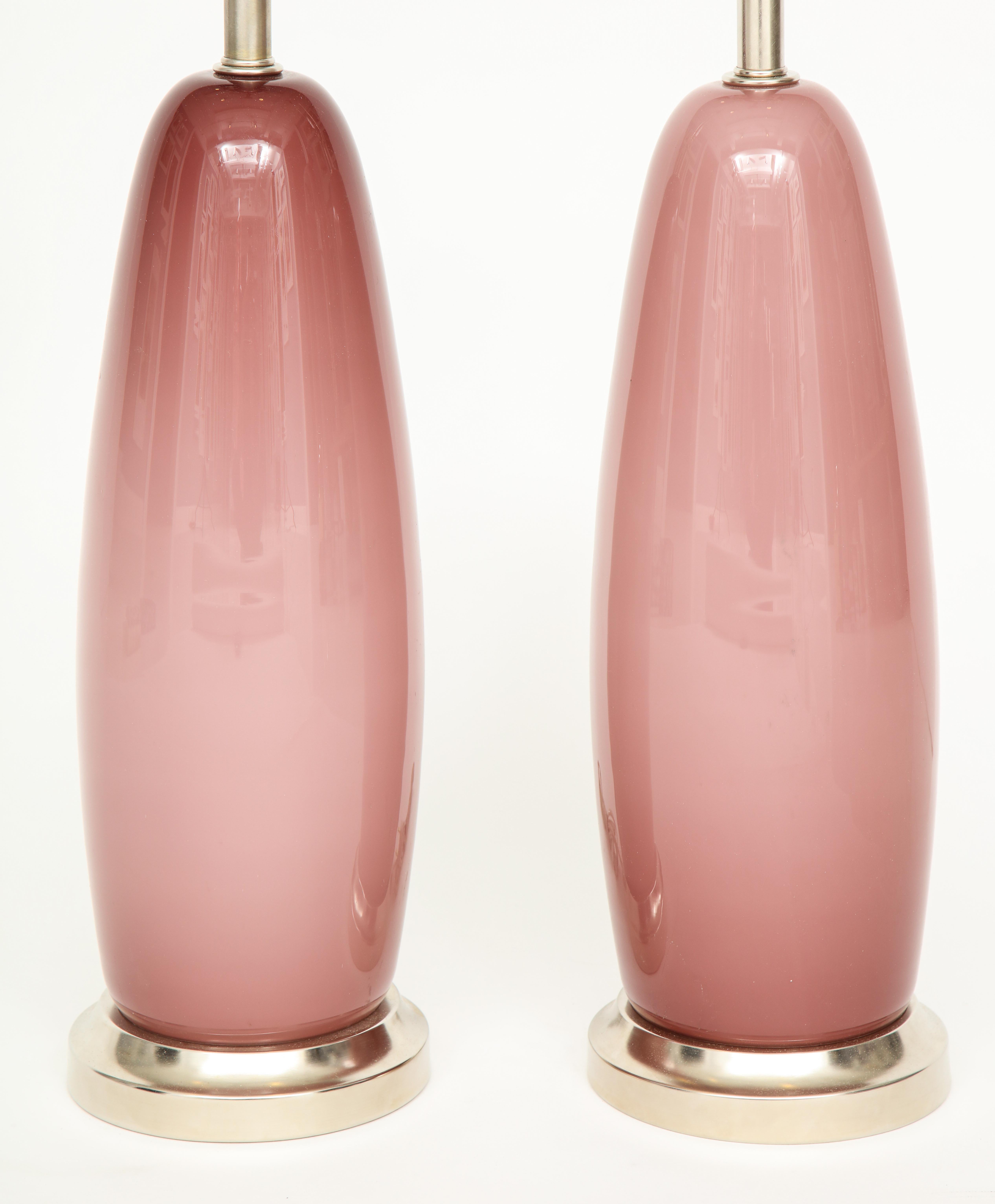 Paris Pink Murano Glass Lamps 1