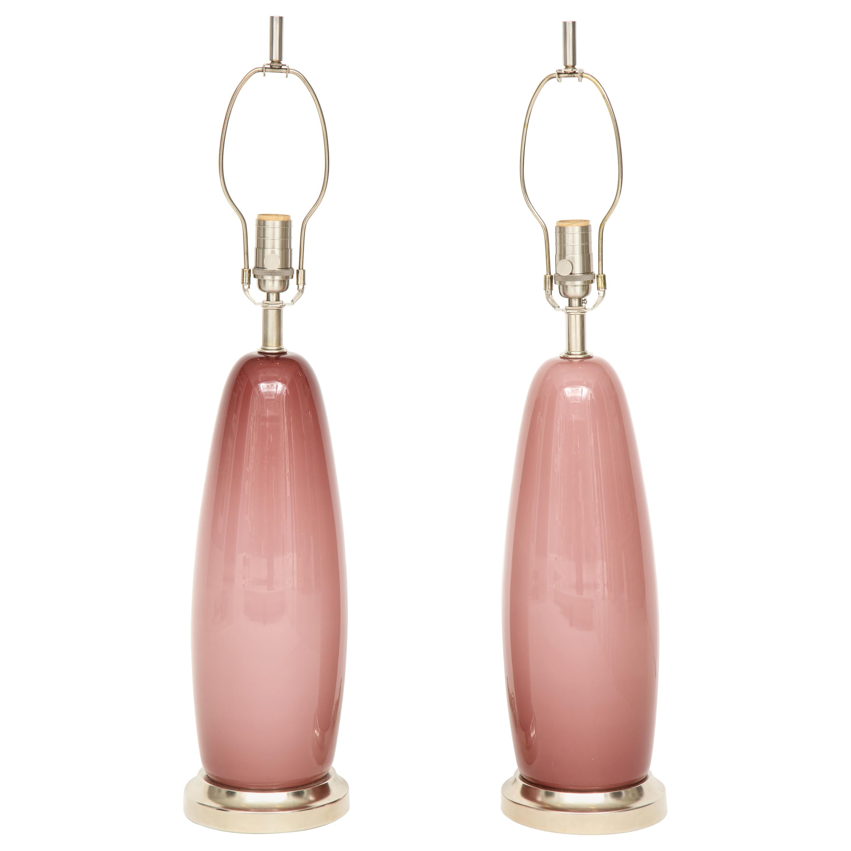 Paris Pink Murano Glass Lamps