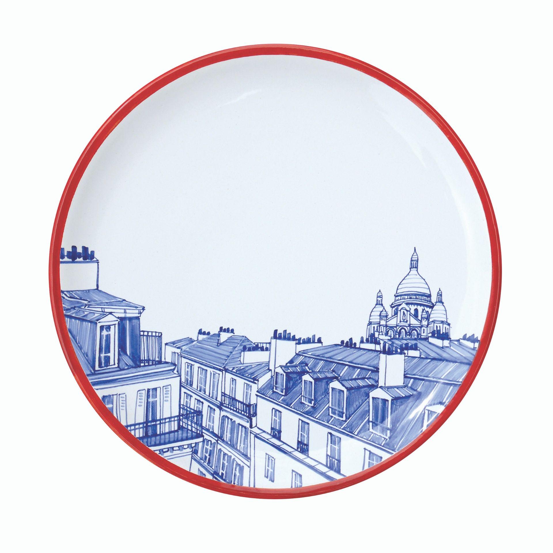 Modern Paris Plate Set, 4 Iconic Rooftops