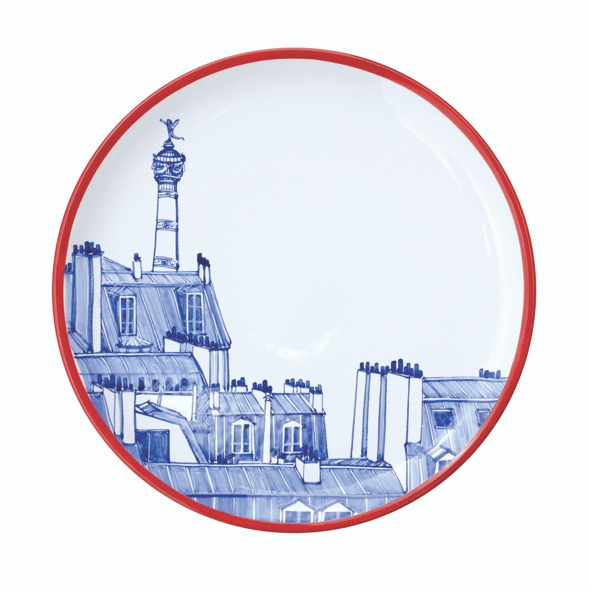 French Paris Plate Set, 4 Iconic Rooftops
