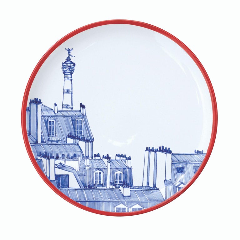 Paris Plate Set, 4 Iconic Rooftops For Sale at 1stDibs