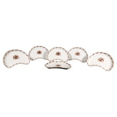 Paris Porcelain Armorial demi-lune Salad Plates-Set of Six
