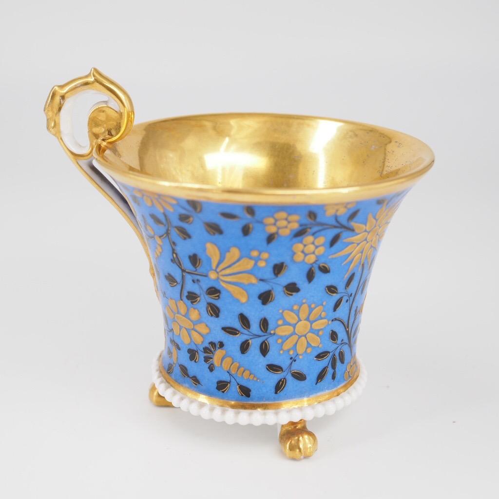 Mid-19th Century Paris Porcelain Cabinet Cup & Saucer, circa 1830 For Sale