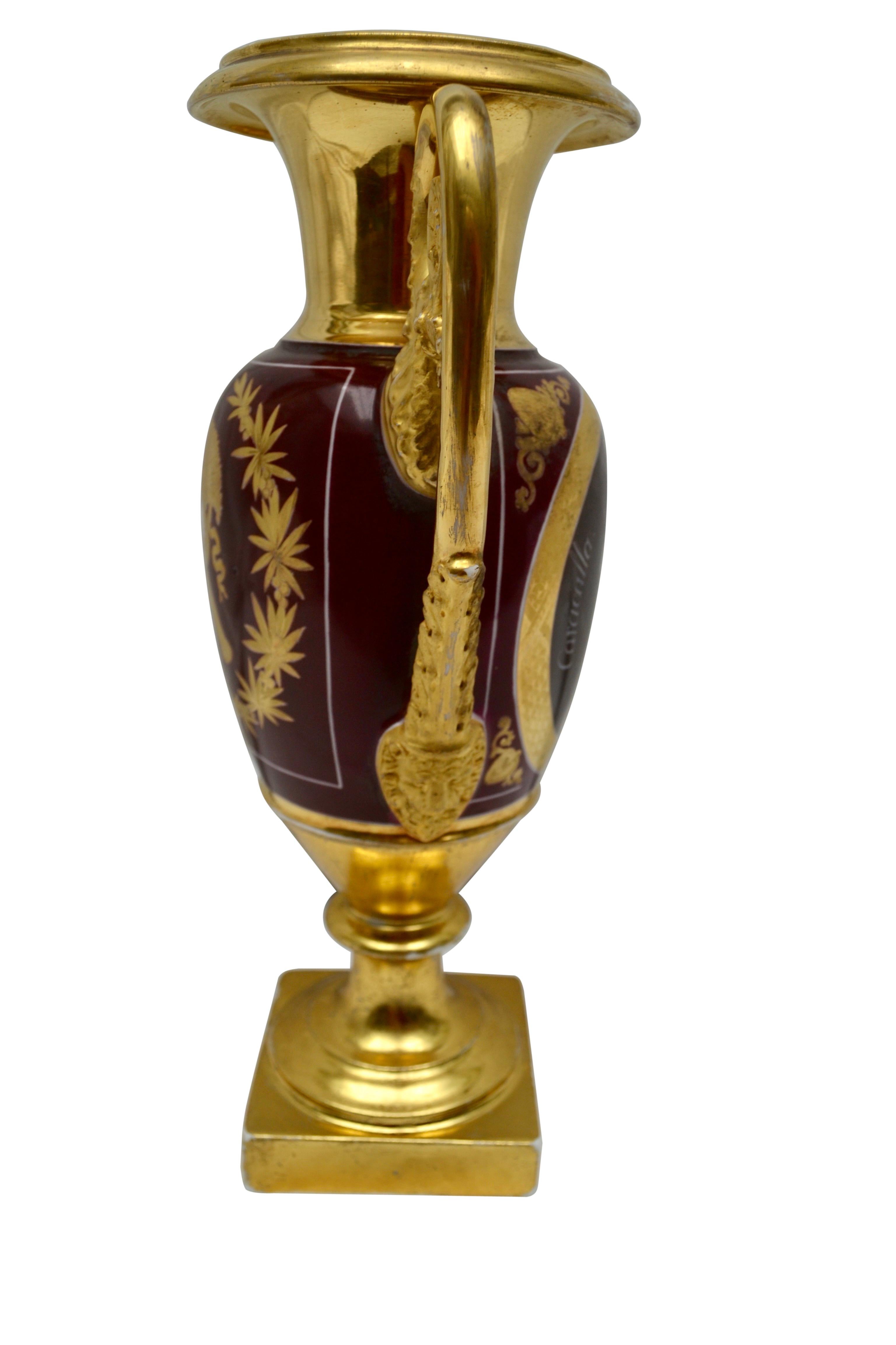 Paris Porcelain Cameo Vase Attributed to Nast In Good Condition For Sale In Vancouver, British Columbia