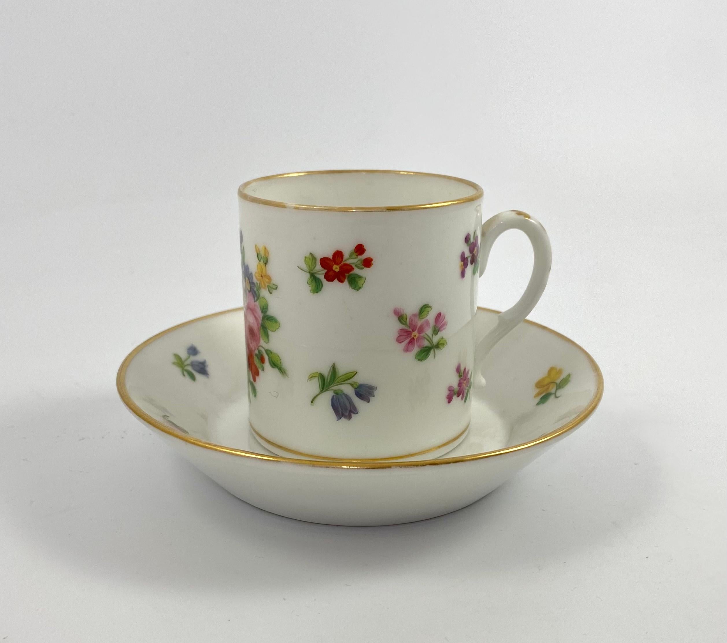 Fired Paris Porcelain Coffee Can and Saucer, C. 1830