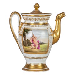 Antique Paris Porcelain Coffee Pot, circa 1810