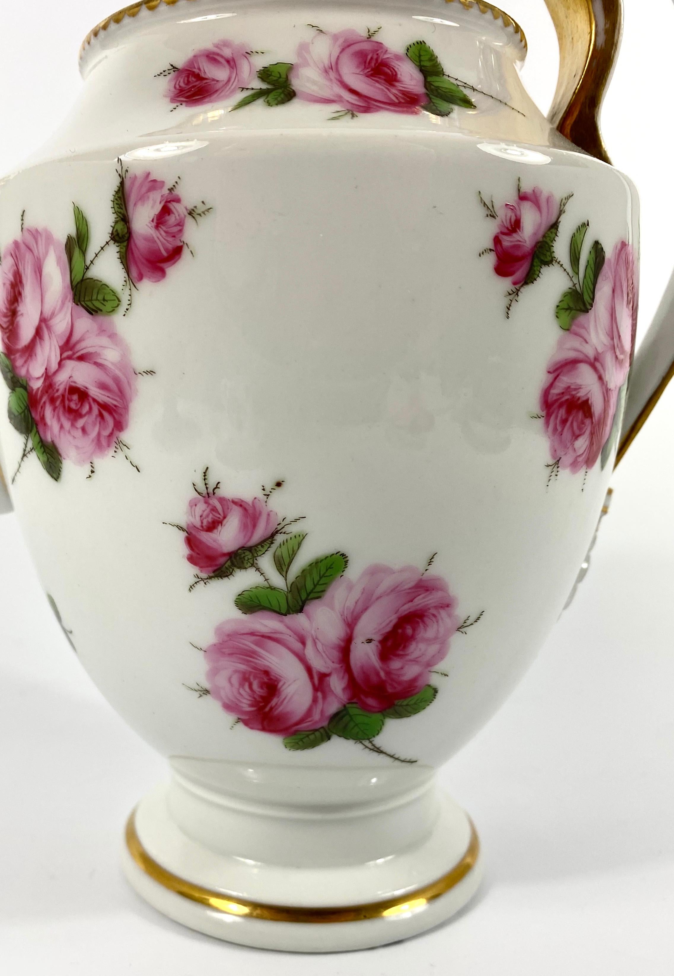 Paris Porcelain Coffee Pot, Roses, circa 1820 1