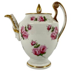 Paris Porcelain Coffee Pot, Roses, circa 1820