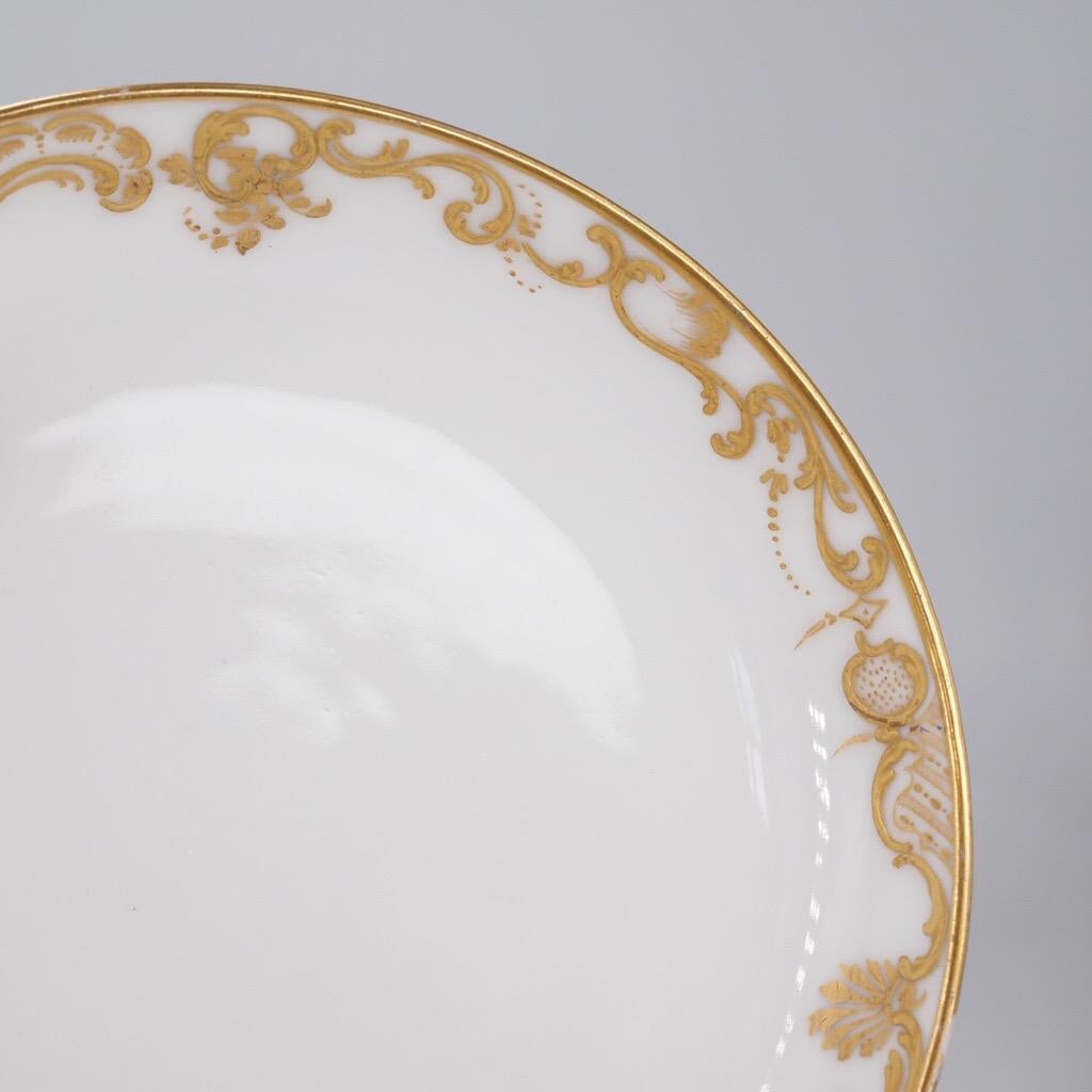 Rococo Paris Porcelain Cup & Saucer, Armorial ‘Boyer Succsr to Feuillet’, c. 1850 For Sale