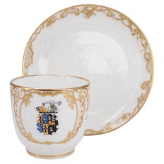 Paris Porcelain Cup & Saucer, Armorial ‘Boyer Succsr to Feuillet’, c. 1850