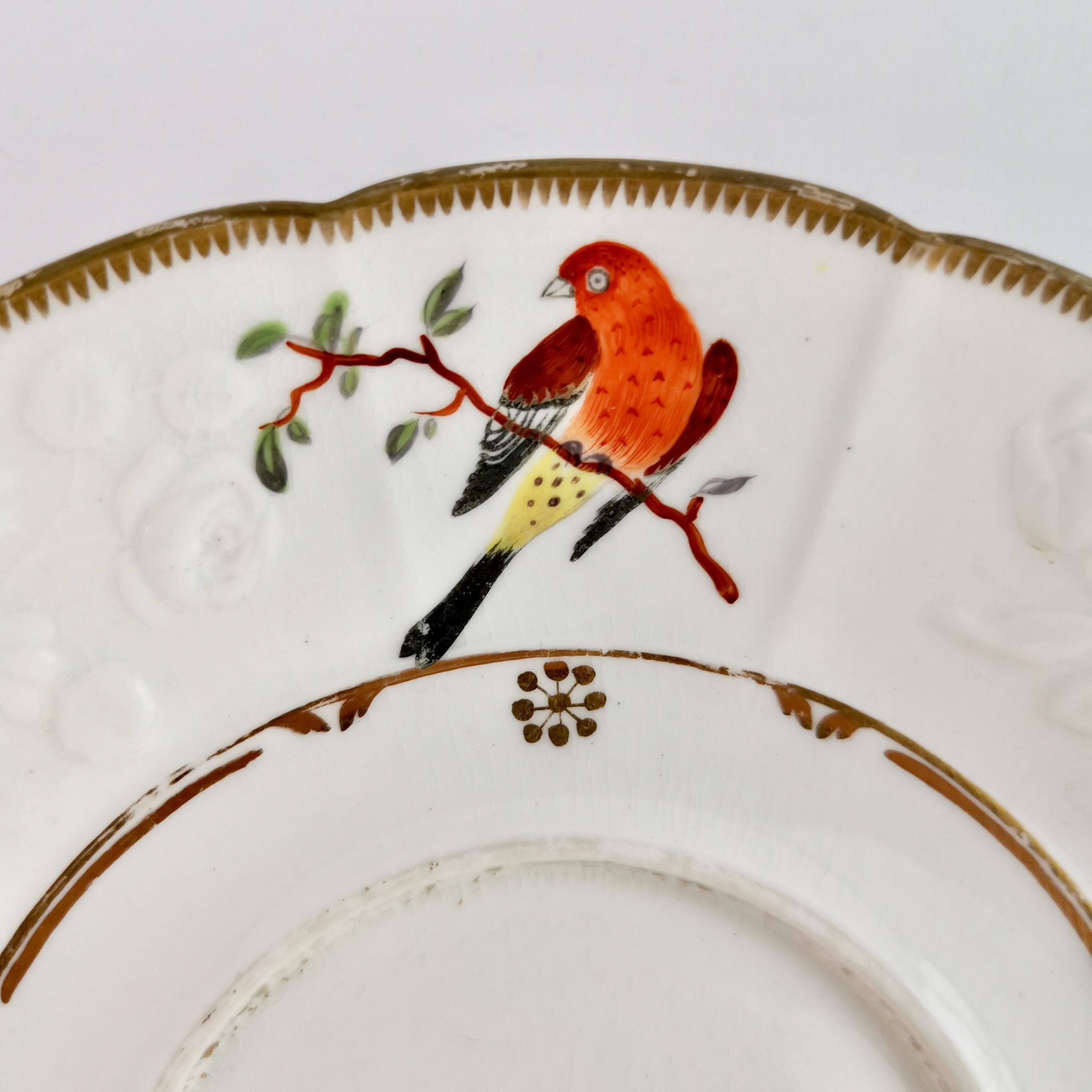 Paris Porcelain Écuelle Broth Bowl, White, Birds, Butterflies, Regency ca 1820 1
