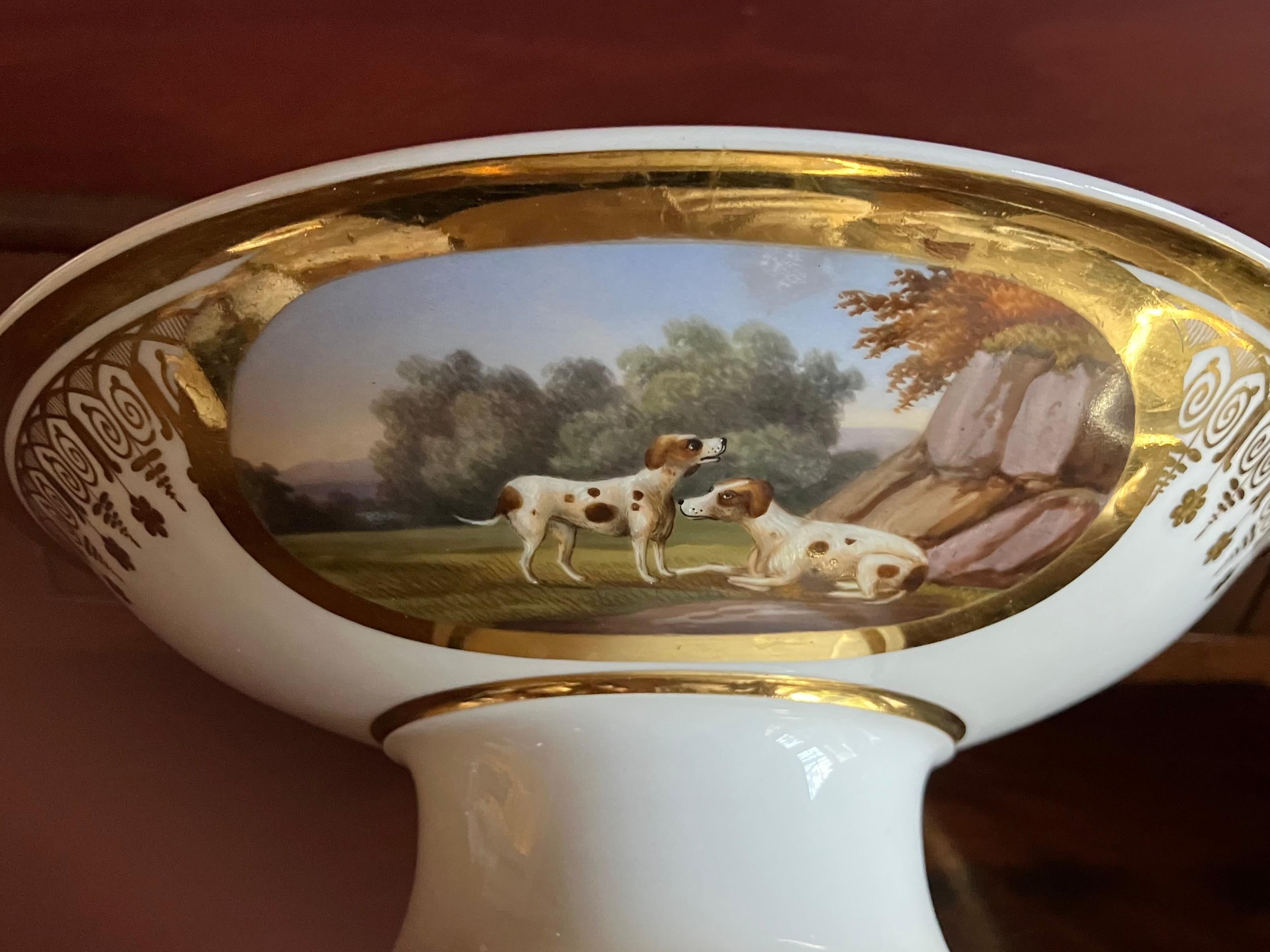 Pariser Porzellan Vergoldetes Jagdservice (19. Jahrhundert) im Angebot