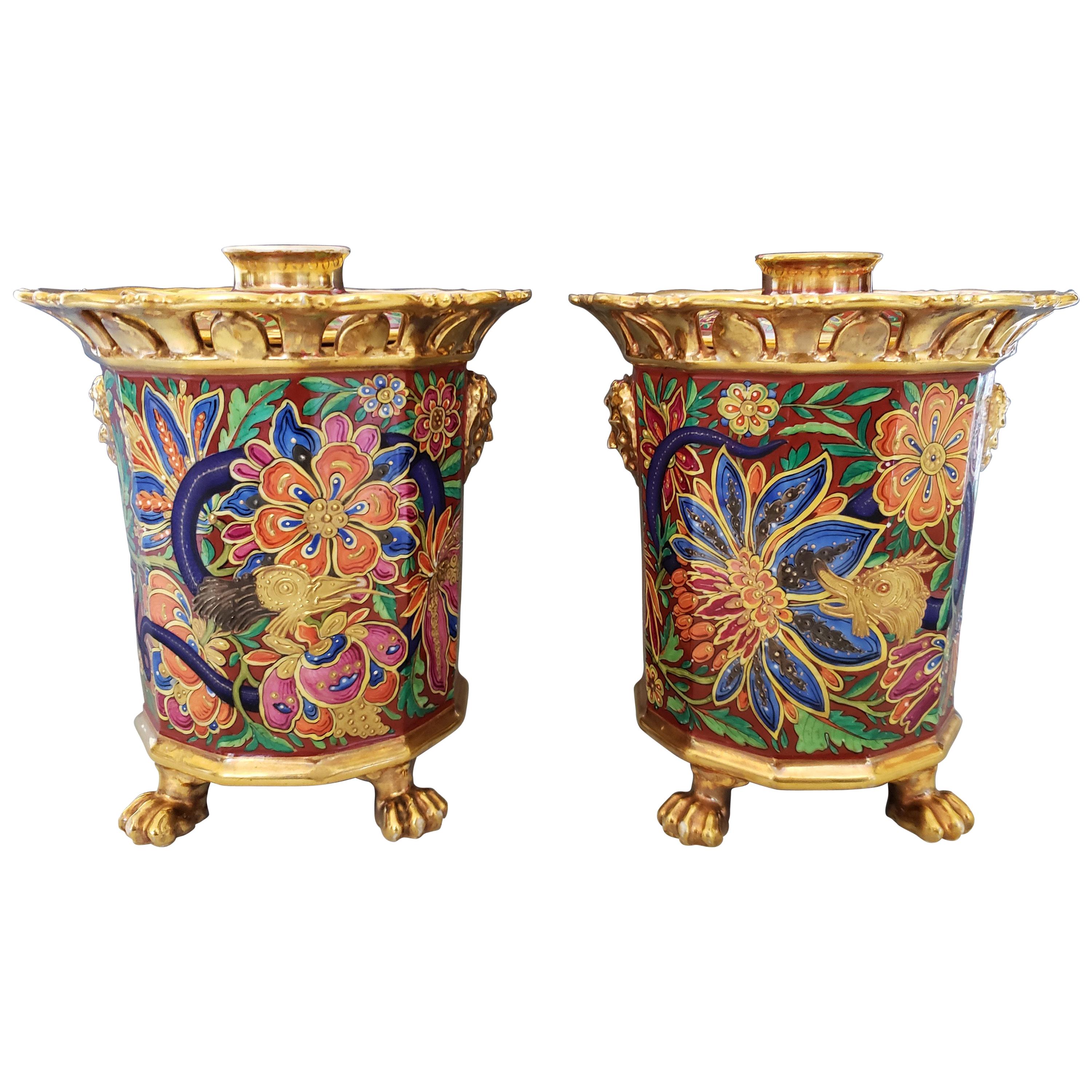 Paris Porcelain Incense Holders Attributed to Jacob Petit, circa 1840