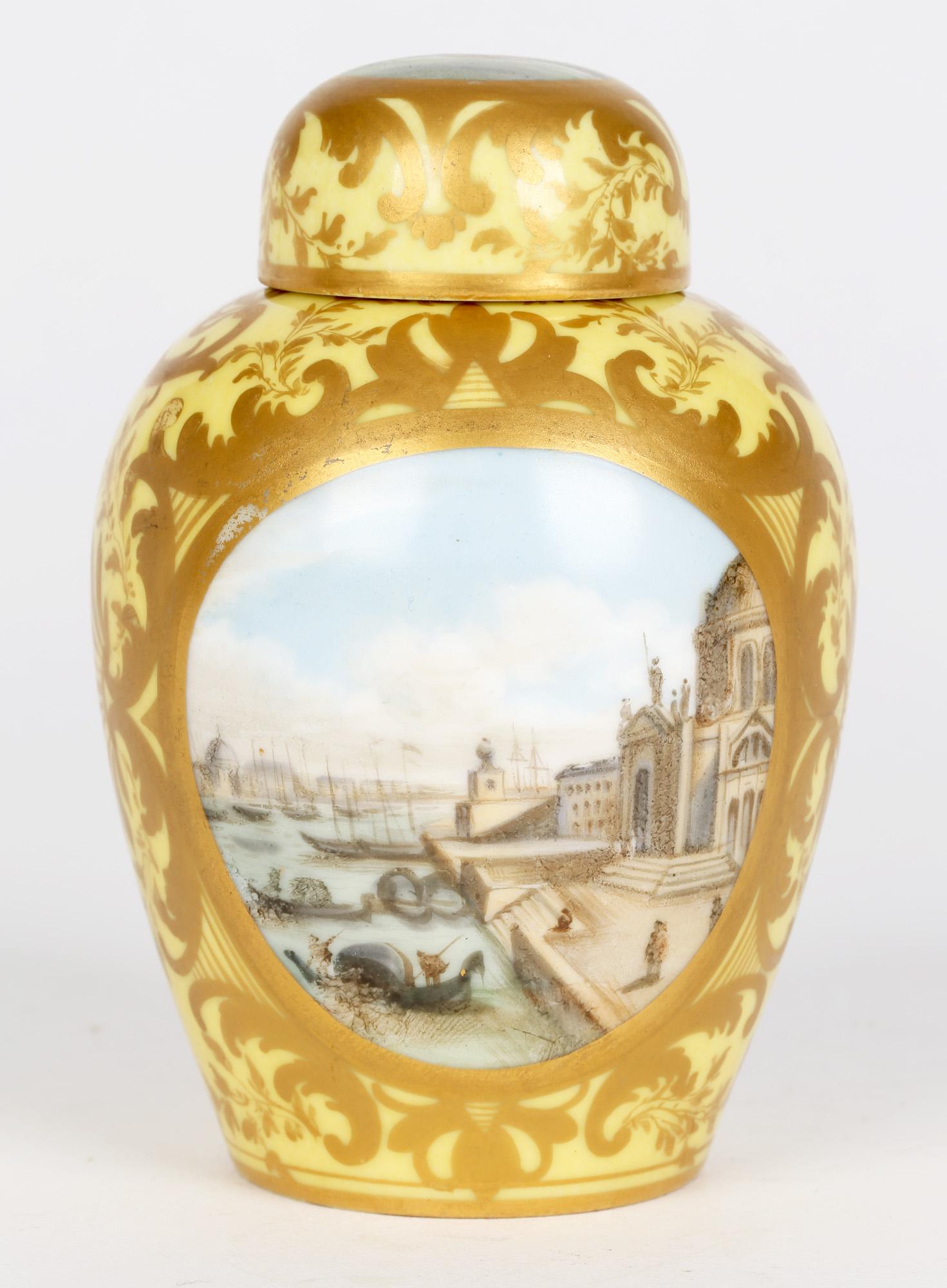 Paris Porcelain Lidded Porcelain Tea Caddy with Scenes of Venice 6