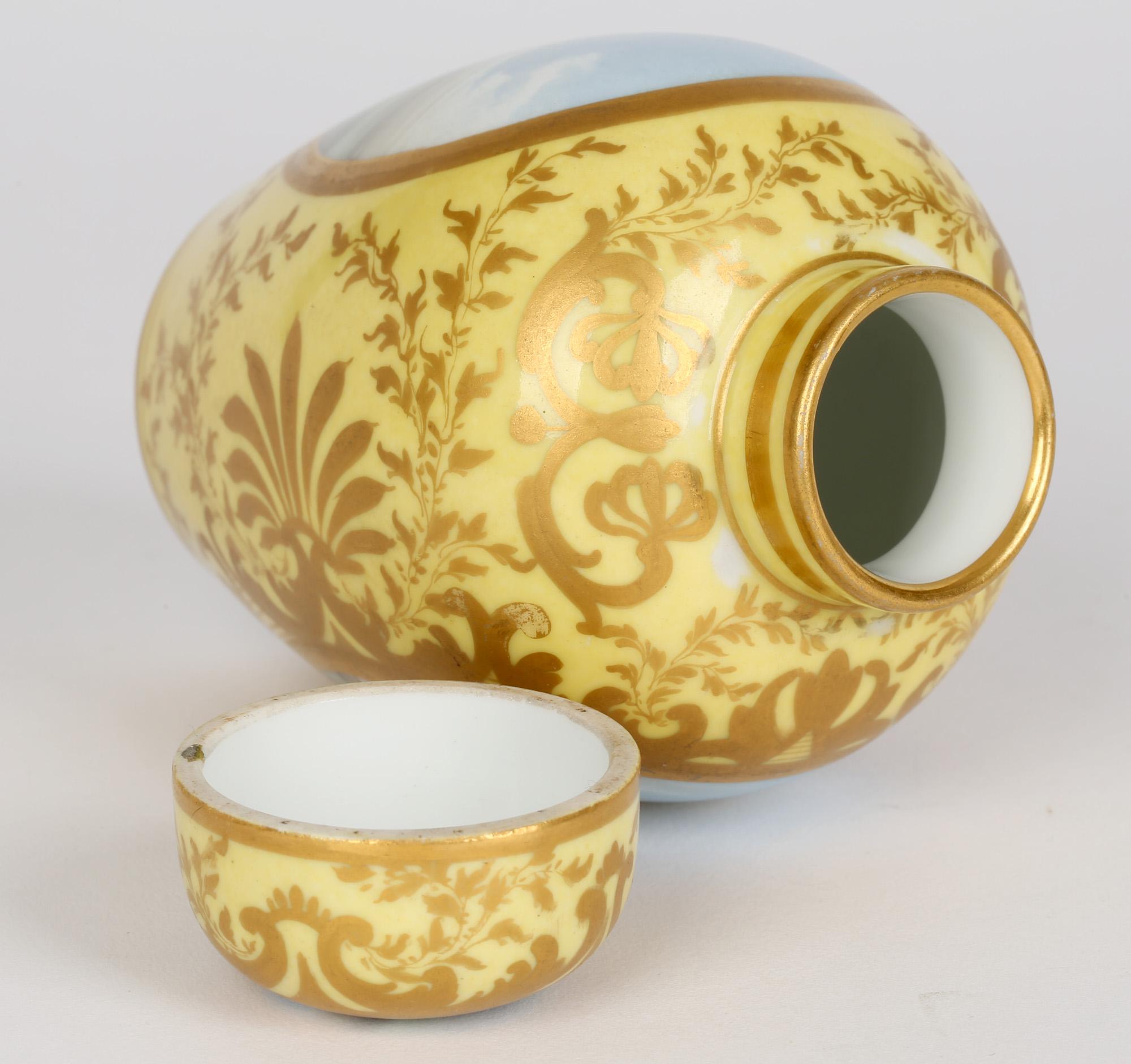Napoleon III Paris Porcelain Lidded Porcelain Tea Caddy with Scenes of Venice