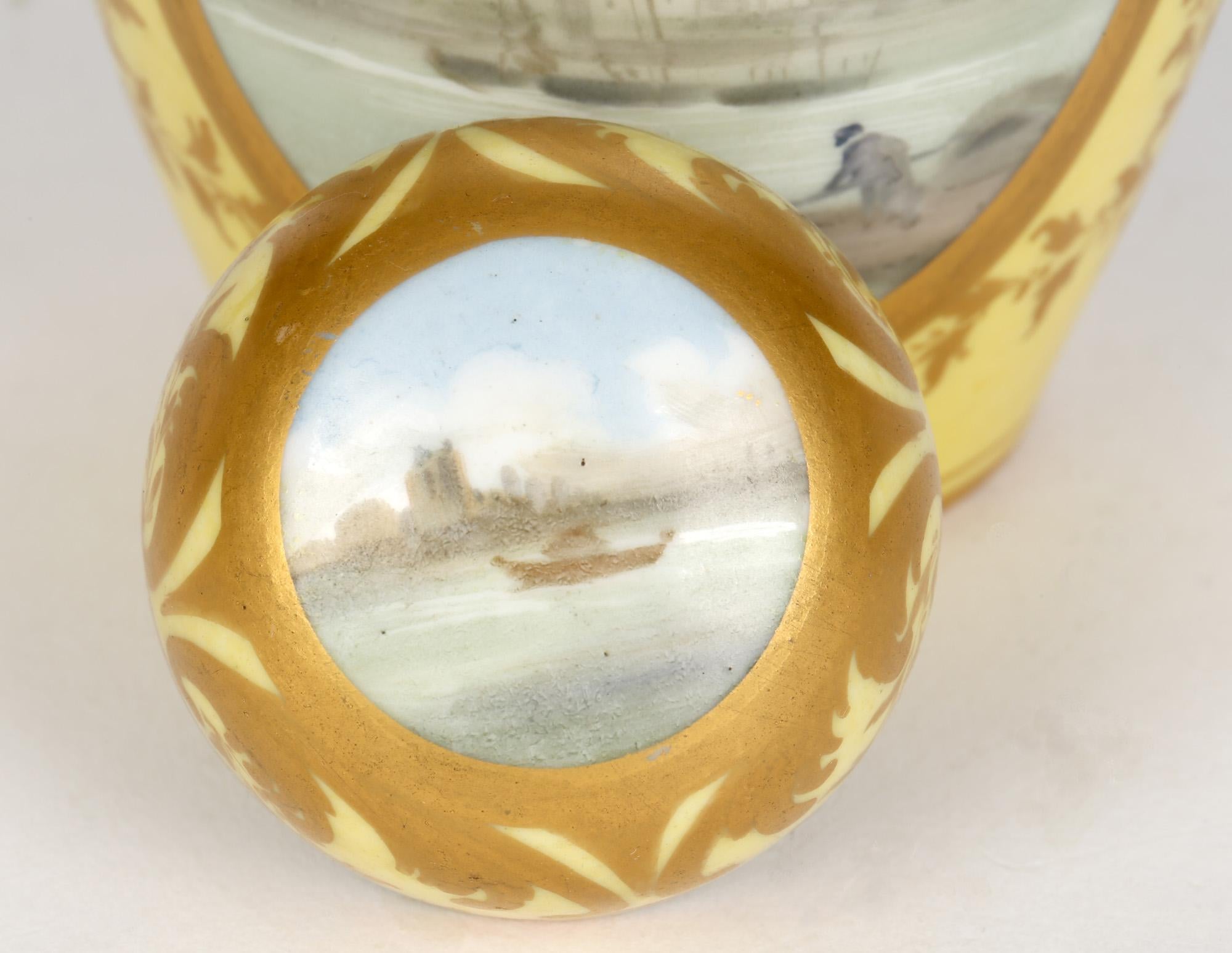 Paris Porcelain Lidded Porcelain Tea Caddy with Scenes of Venice 1