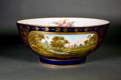 Paris Porcelain Mazarine Blue-Ground Punch Bowl