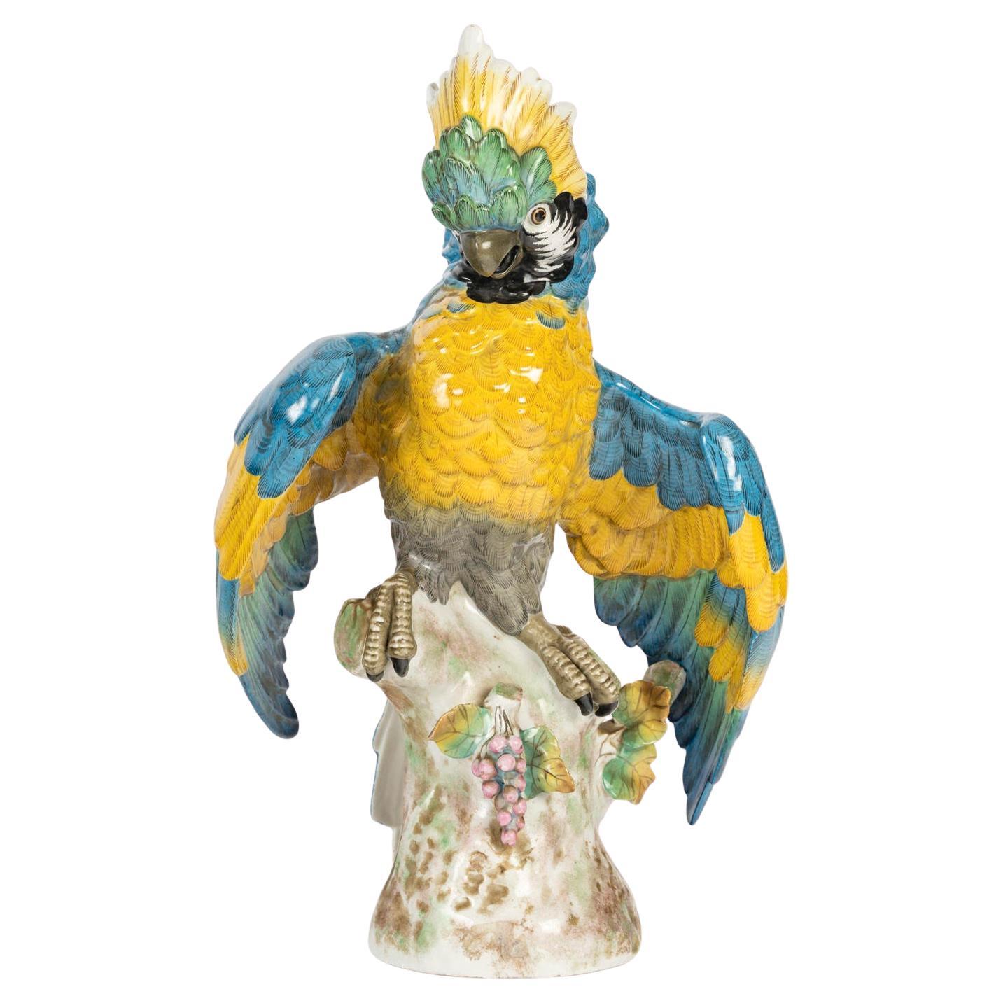 Paris Porcelain Parrot, 19th Century, Napoleon III Period.