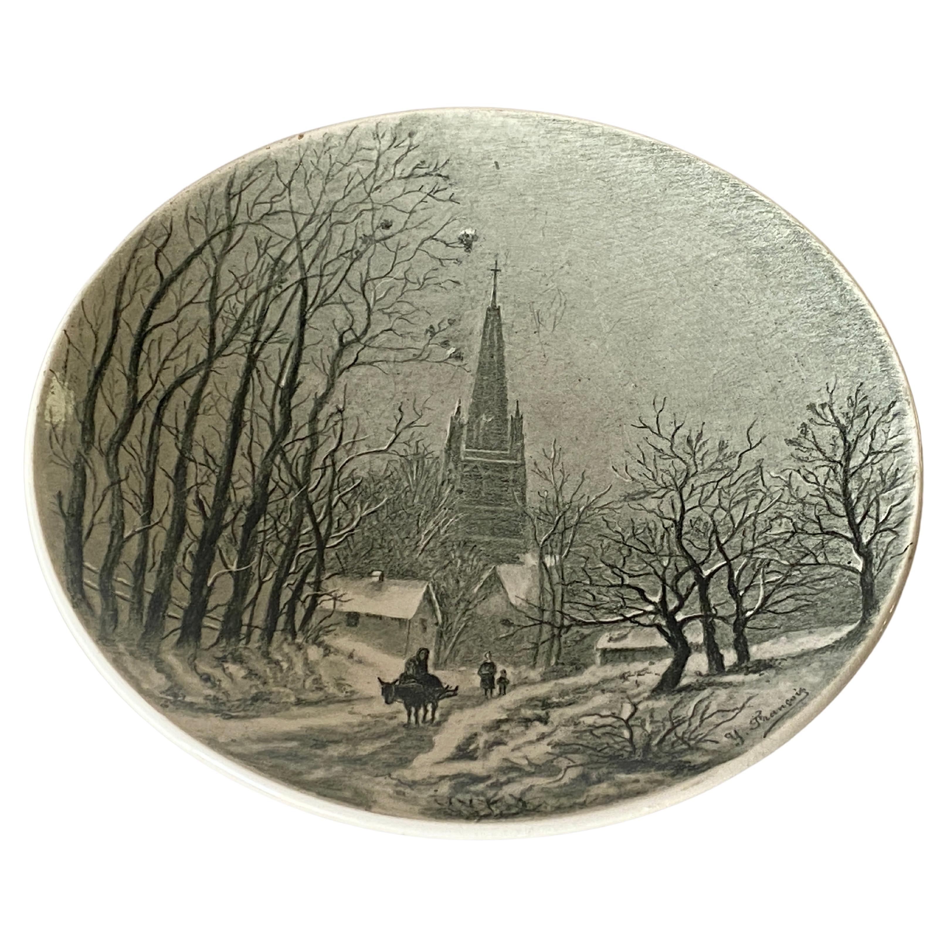 Paris Porcelain Plate, France 19th Century For Sale
