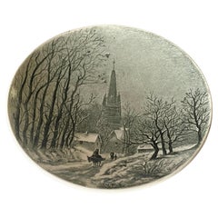 Plato de porcelana de París, Francia Siglo XIX