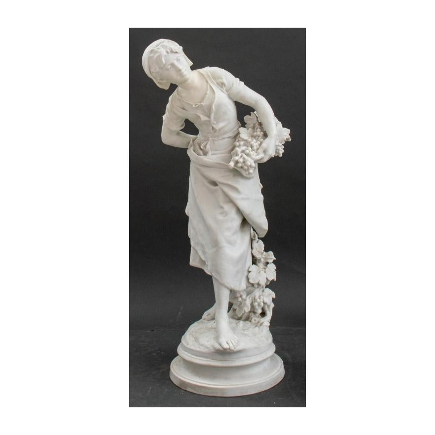 Escultura de porcelana de París Retrato de mujer 