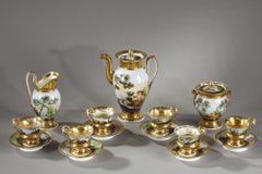 Servizio di porcellana di Parigi con decorazioni di paesaggi