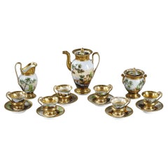 Paris porcelain service with landscape decorations