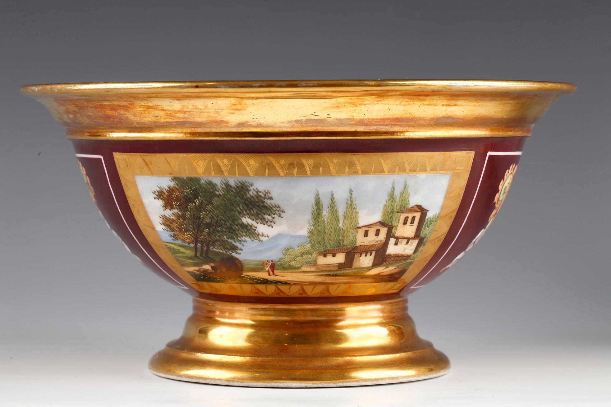 Gold Paris Porcelain Restauration Style Tea Set, France, Circa 1880 For Sale