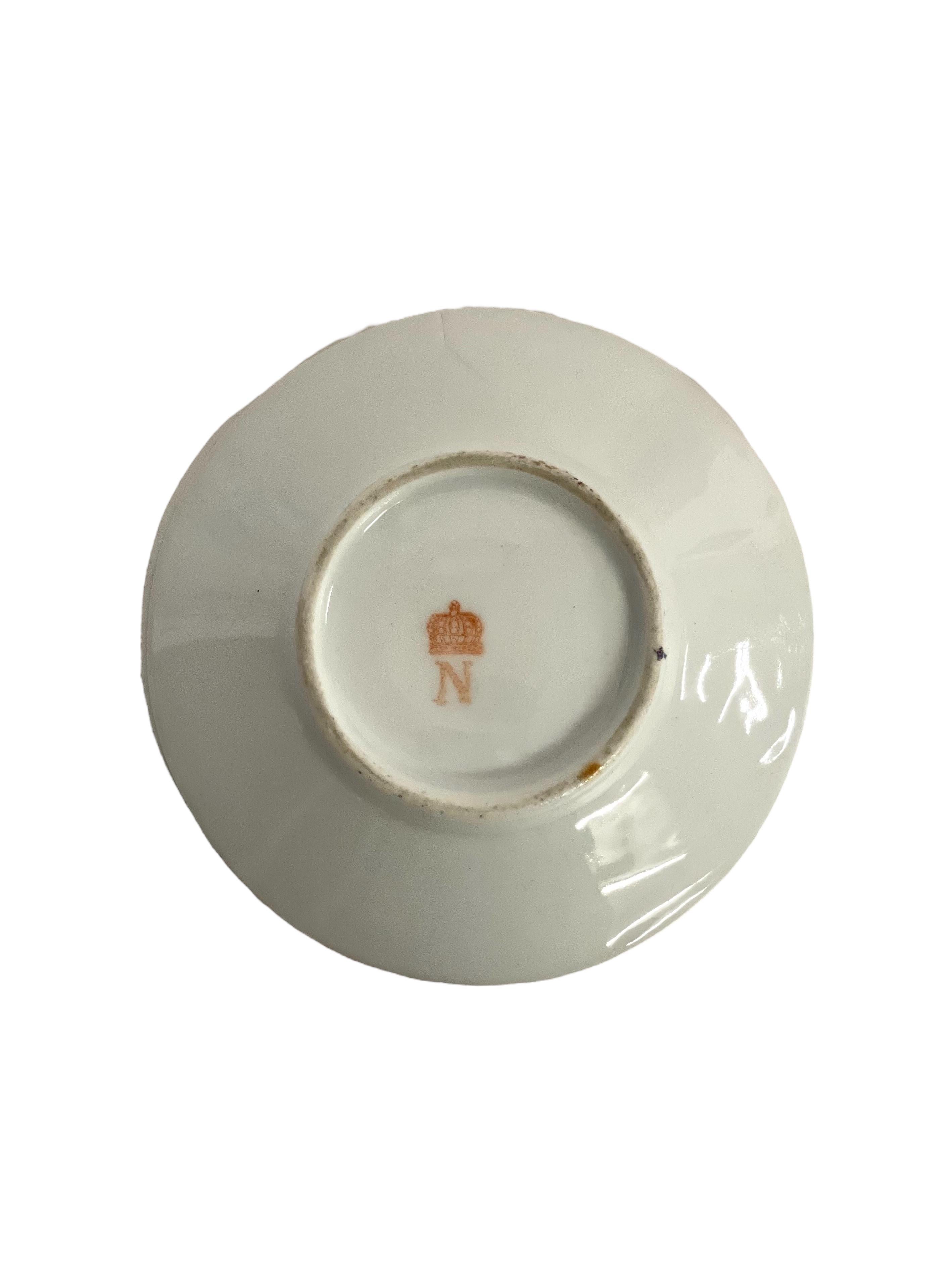 Paris Porcelain Teacup and Saucer Depicting Empress Josephine For Sale 4