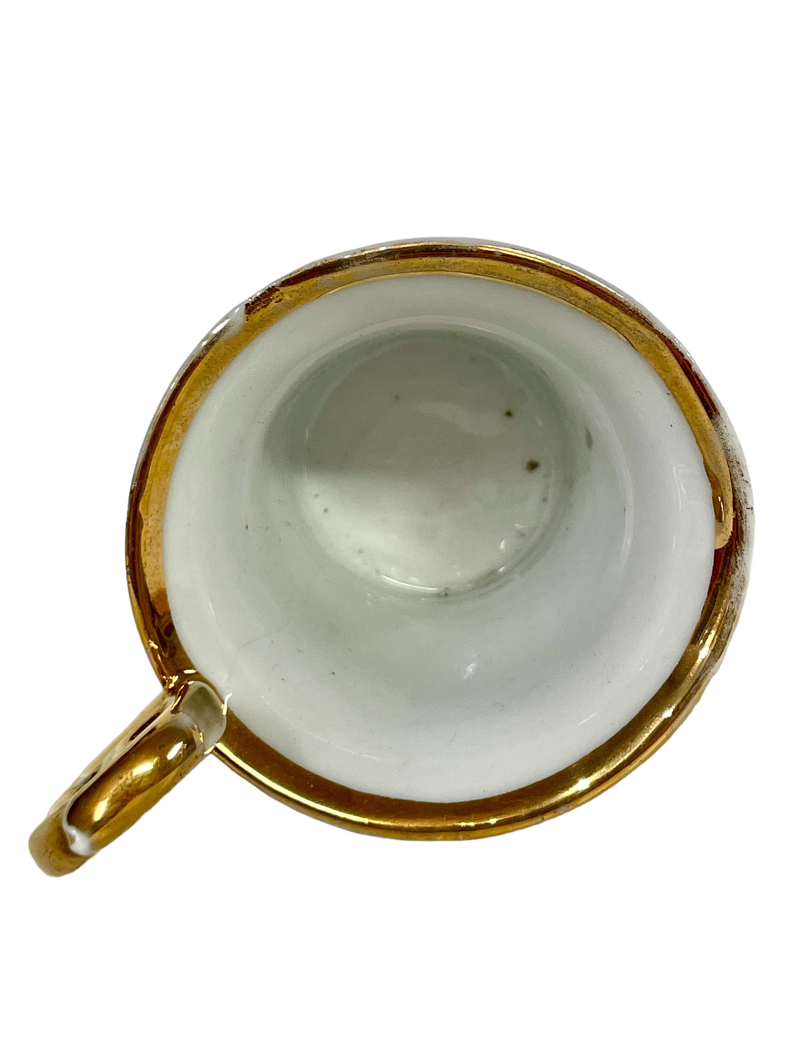 19th Century Paris Porcelain Teacup and Saucer Depicting Empress Josephine For Sale