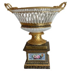Paris porcelain two handled centerpiece
