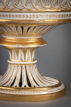 Paris Porcelain White and Gold Open-Work Centerpiece, circa 1840