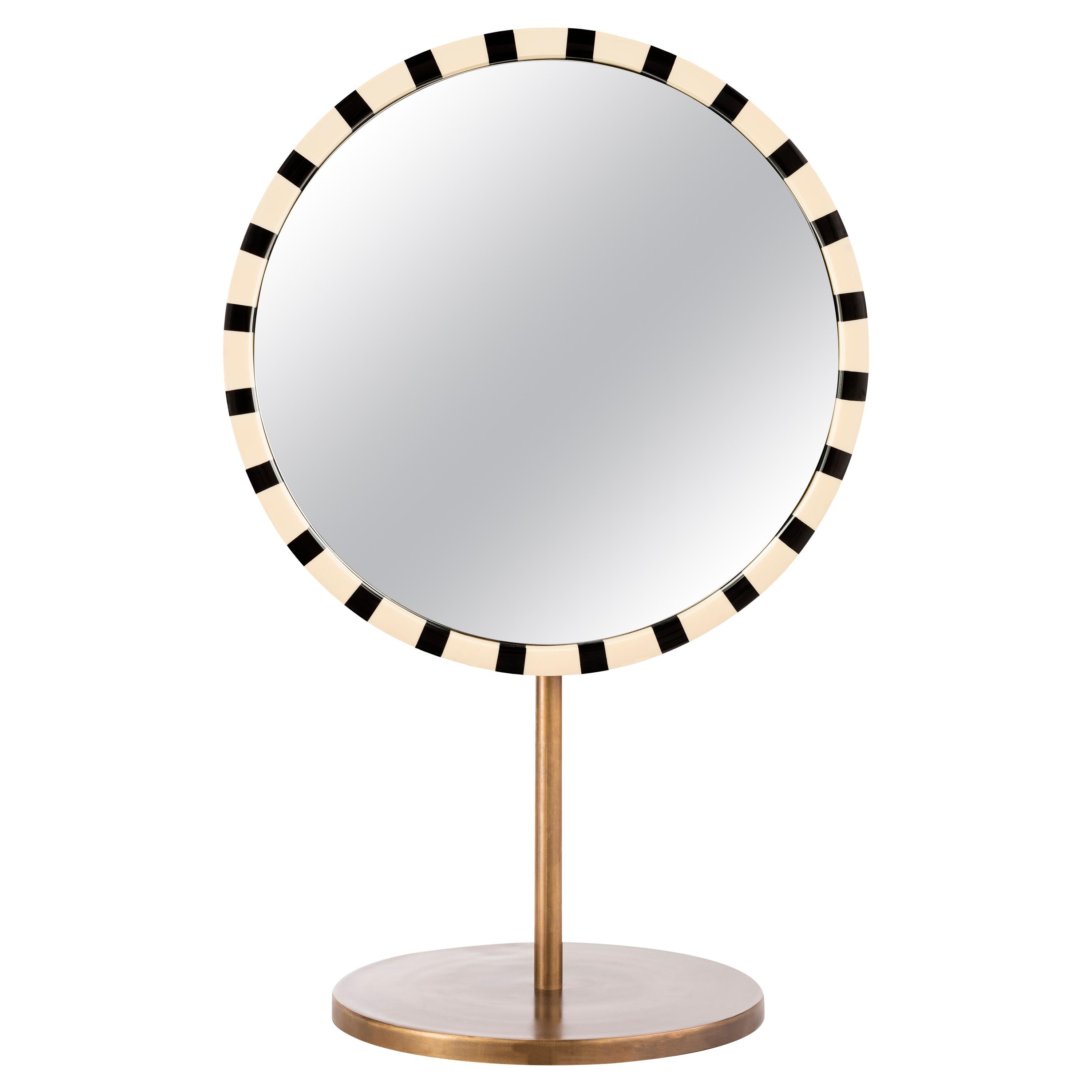 Paris Table Mirror Black and White by Matteo Cibic For Sale