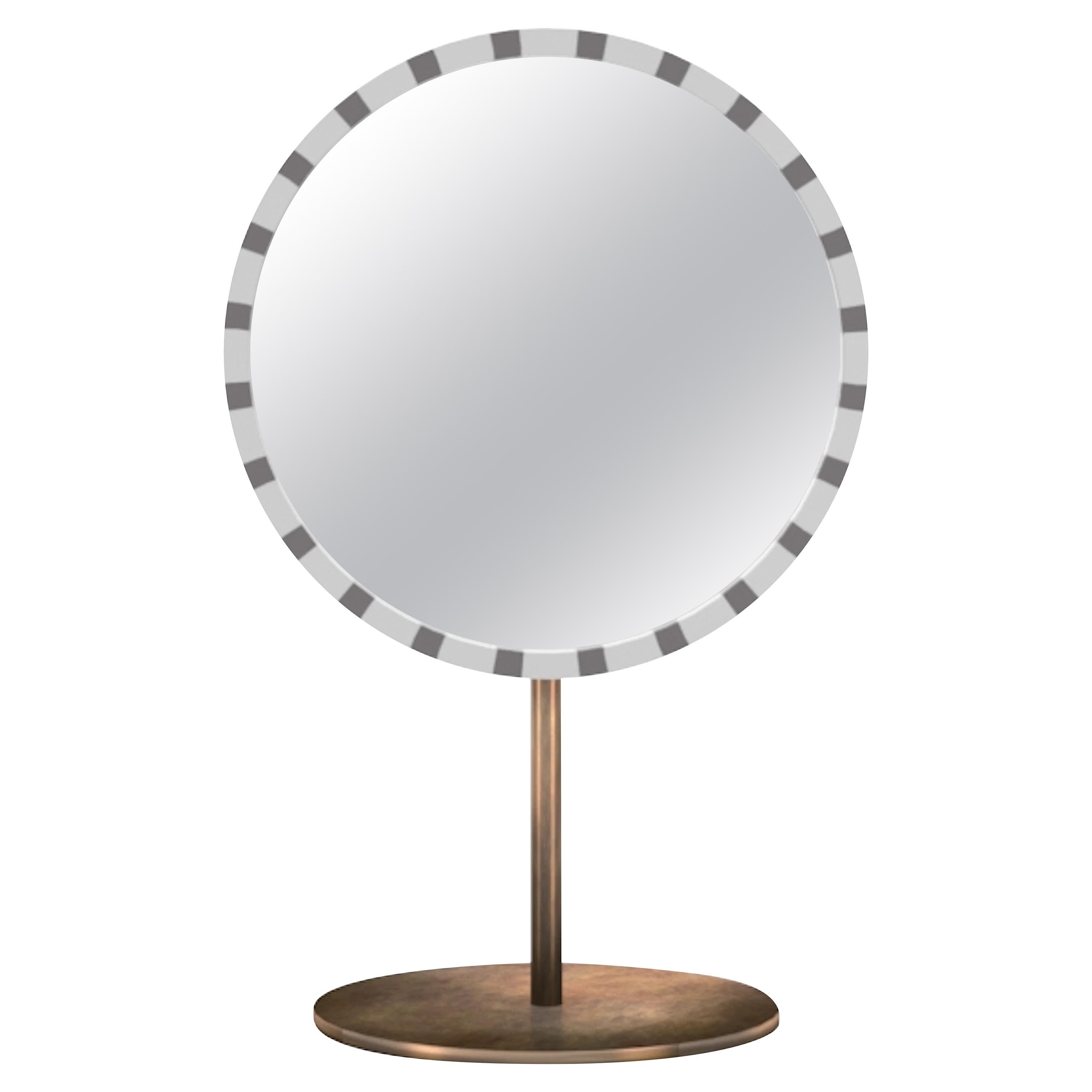 Miroir de table Paris blanc et gris par Matteo Cibic en vente