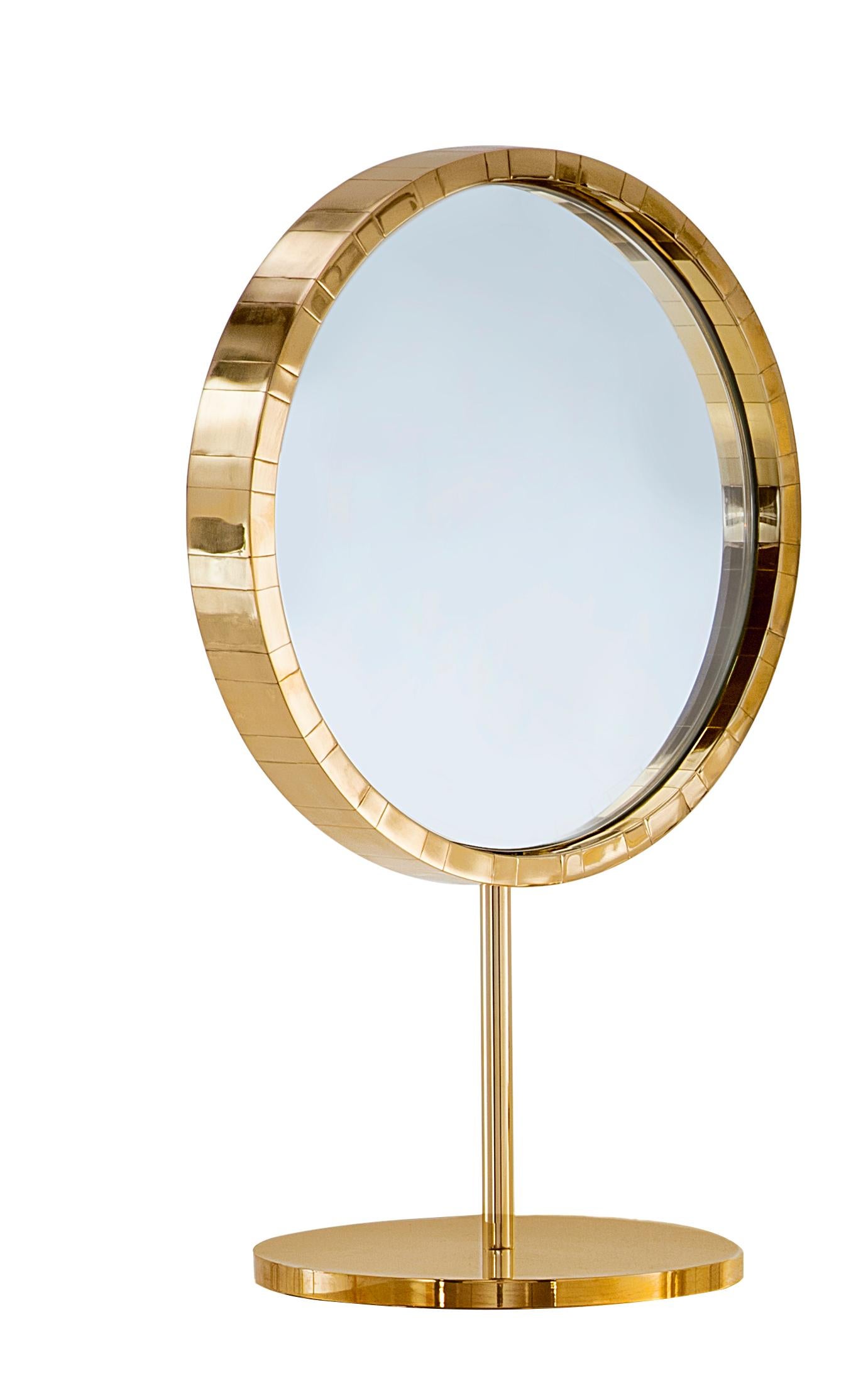 Paris Table Mirror with Brass Inlay by Matteo Cibic is an elegant table mirror in brass.

Matteo Cibic designed the Vanilla Noir collection for Scarlet Splendour in 2014-15. The collection over the years comprises of over fifty beautiful pieces of