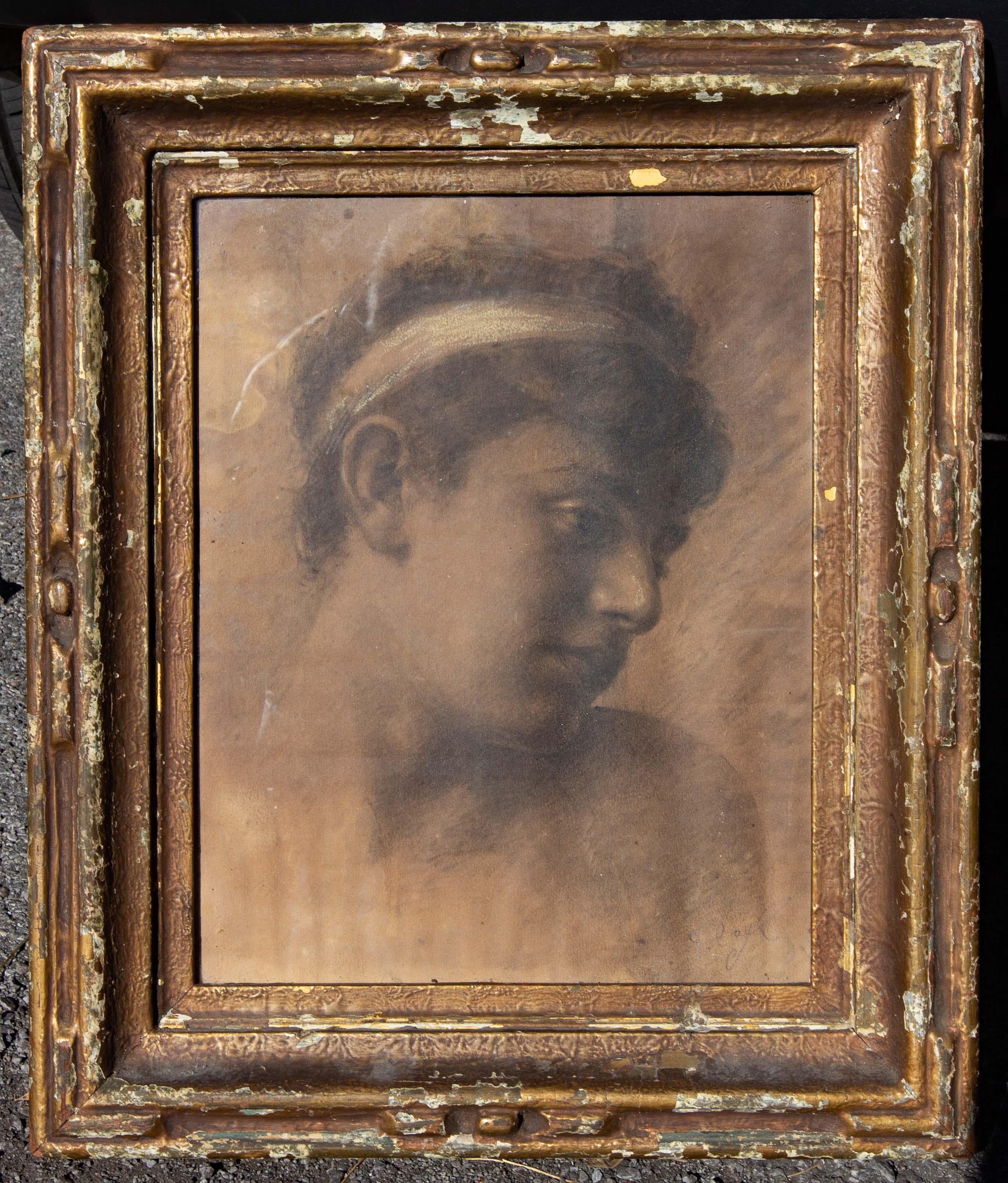 Ritratto classico di giovane uomo dell'inizio del XIX secolo. Acquerello francese dell'inizio del XIX secolo. Firmato in basso a destra. Sembra essere il telaio originale.

Il Salon francese era la mostra d'arte ufficiale dell'Académie des