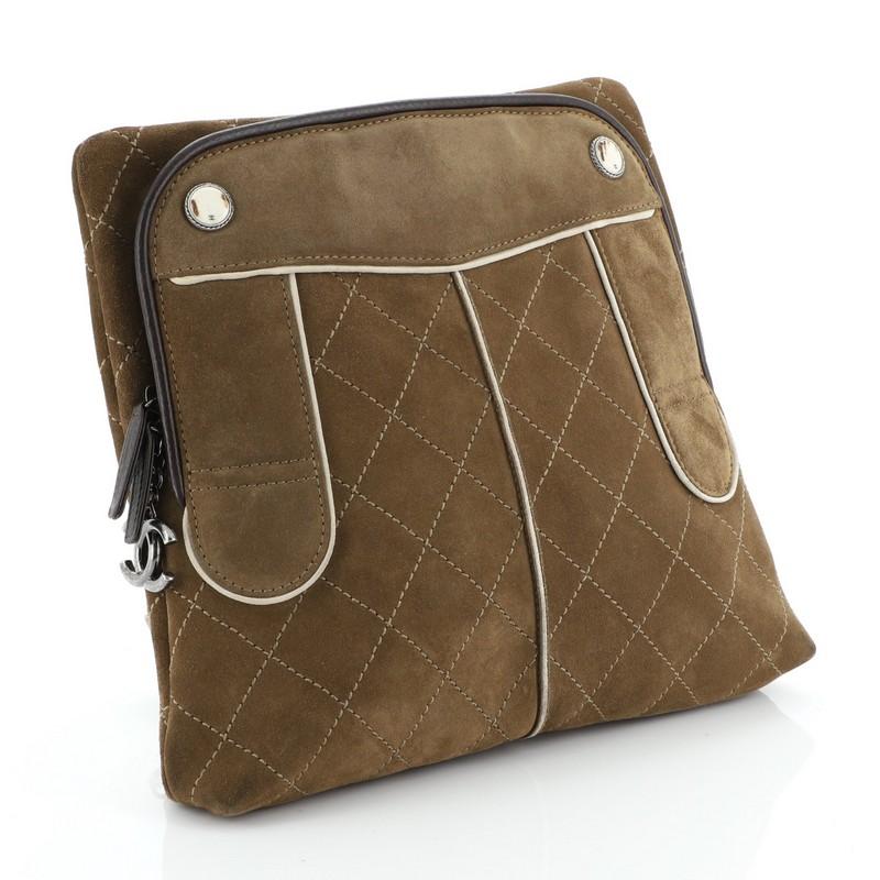 Brown Paris-Salzburg Hunting Backpack Embroidered Iridescent Calfskin Medium