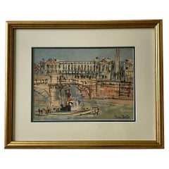 Used Paris Scene Illustration Lithograph of Place De Concord by Jean Dufy