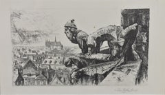 "Paris Sentinels" Etching by John Taylor Arms